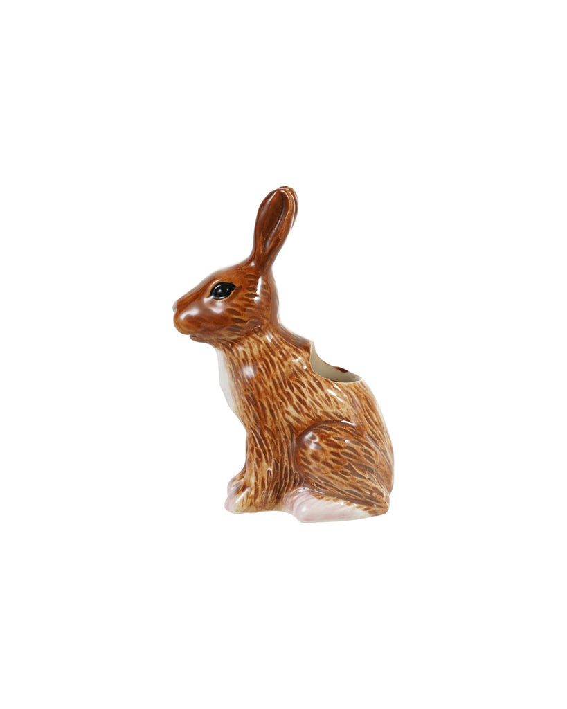 ceramic vase in the shape of a brown rabbit