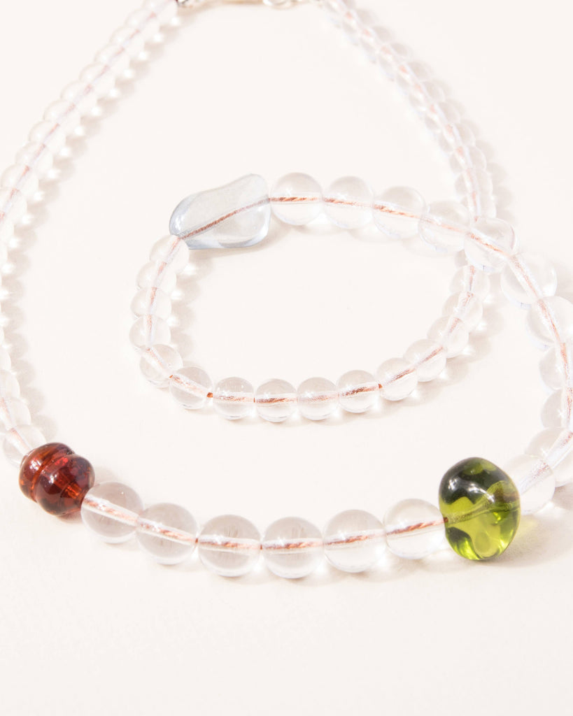 Sapphire, Olive, and Mocha Floating Form Necklace