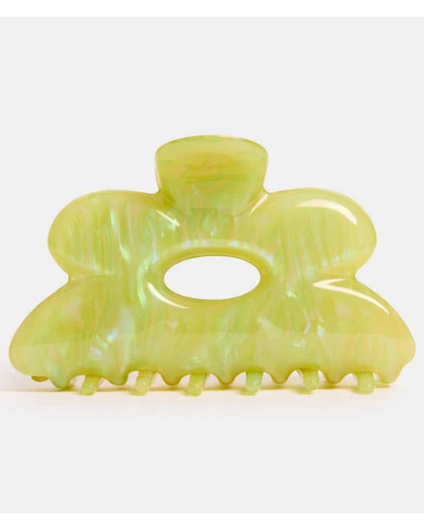 flower hair claw in jade swirl