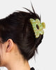 flower hair claw in jade swirl
