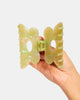 flower hair claw in jade swirl