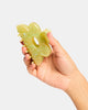 flower hair claw in jade swirl