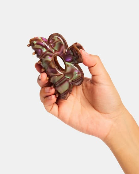 flower hair claw in purple haze