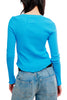 free people fitted long sleeve tee in bright blue