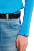 free people fitted long sleeve tee in bright blue