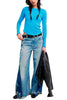 free people fitted long sleeve tee in bright blue