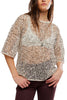 free people dazzling tee with a sequined net fabrication.