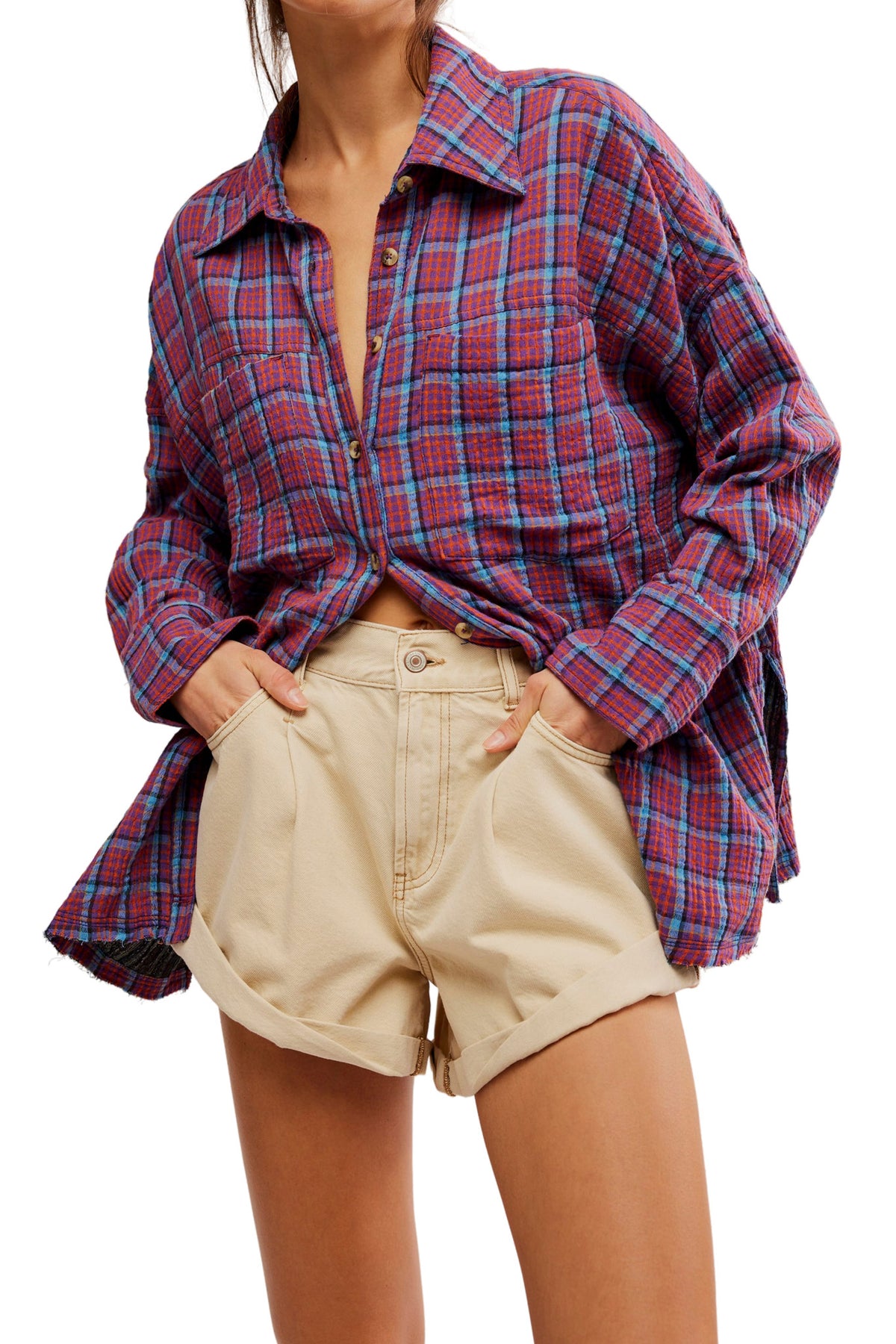Purple Combo Cardiff Plaid Top // Free People *XS-XL* | Women's Clothing