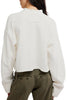 free people textured quarter zip pullover in clean ivory