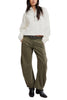 free people textured quarter zip pullover in clean ivory