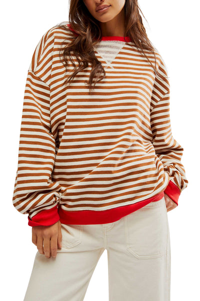 Oversized striped sweatshirt best sale