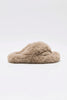 free people soft faux fur slippers in mink