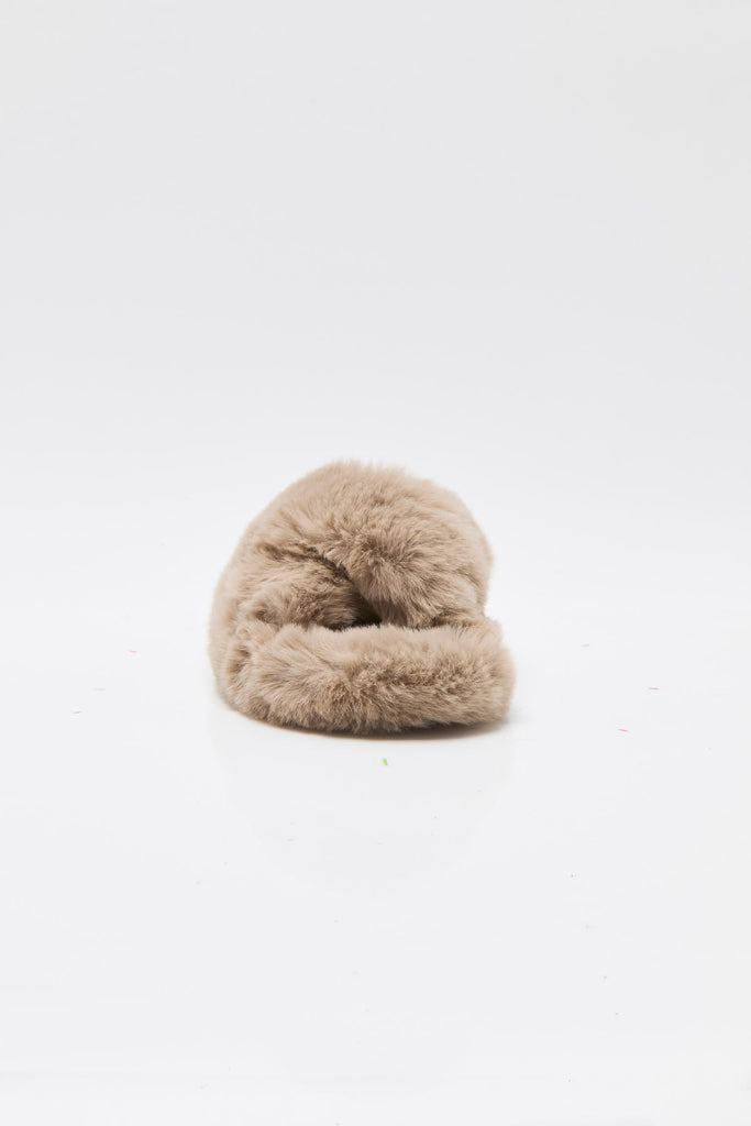 free people soft faux fur slippers in mink