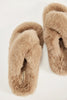 free people soft faux fur slippers in mink