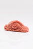 free people soft faux fur slippers in papaya pink