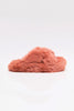free people soft faux fur slippers in papaya pink
