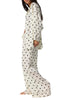 free people beloved pajama set in ivory with classic black polka dots.
