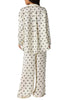 free people beloved pajama set in ivory with classic black polka dots.