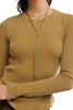 free people soft waffle knit long sleeve tee in deep golden yellow. 