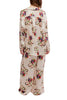 silky pajama set from free people in an ivory floral pattern