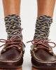 floral jacquard trouser socks from free people in brown