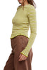 free people fitted long sleeve tee in green stripes