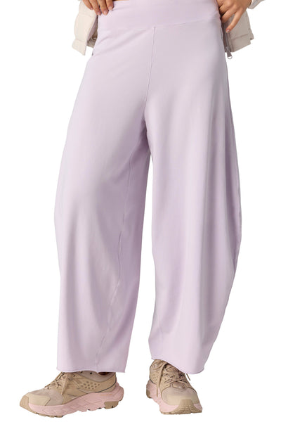 free people barrel leg pull on pants in pale lilac