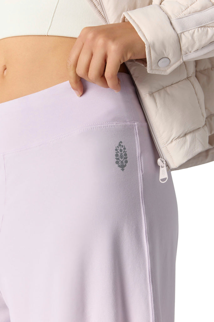free people barrel leg pull on pants in pale lilac