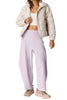 free people barrel leg pull on pants in pale lilac