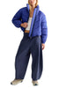 free people hot shot easy pants in washed navy blue
