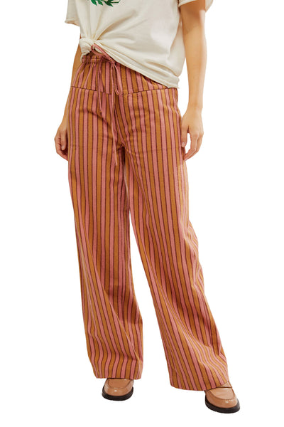 パンツ MURPHH Brown Stripe Slacks Sadra Pants - Brown Pinstripe – Gingham & Heels