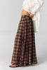 free people preppy and classic maxi skirt in a chocolate brown plaid pattern.