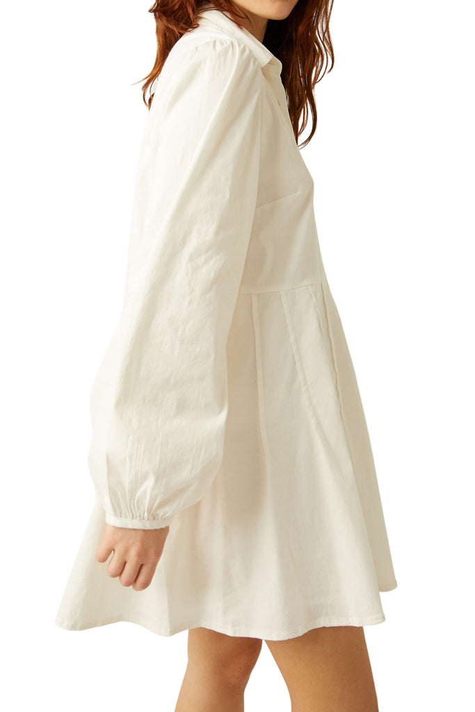free people marvelous mia mini dress Free People Marvelous Mia Solid Mini Dress Buttondown Babydoll Long Sleeve New M