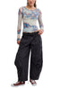 free people mesh long sleeve top in frost blue with a colorful, blue-hued floral design.