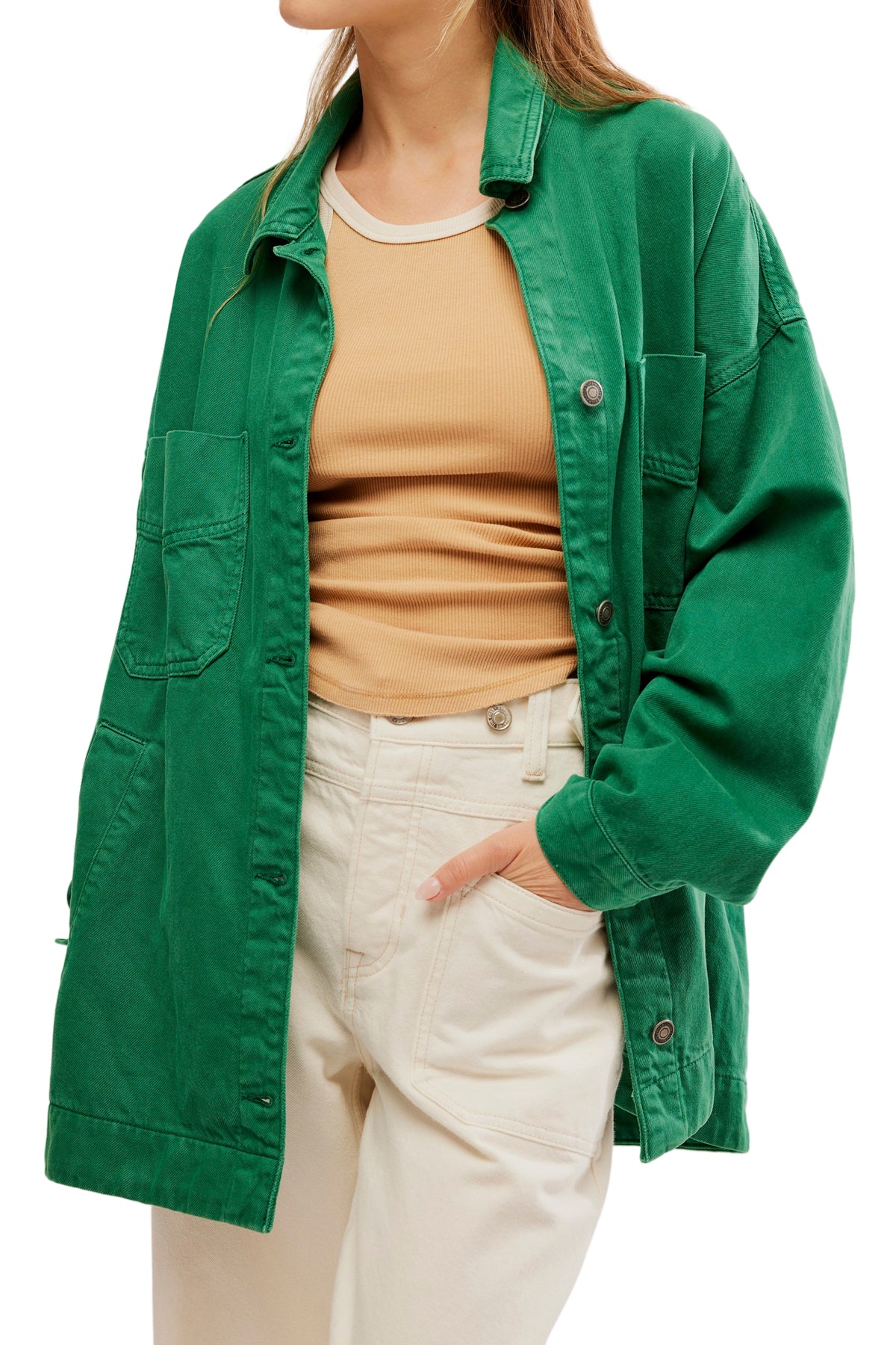 Kelly Green Madison City Twill Jacket // Free People *XS-XL
