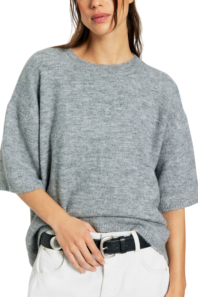 free people staple sweater tee in classic heather grey. 
