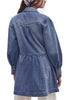 free people button down mini dress in a classic medium denim wash