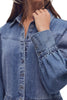 free people button down mini dress in a classic medium denim wash