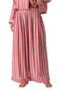 free people wide leg pajama pants in berry pink and white stripes. 