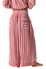 free people wide leg pajama pants in berry pink and white stripes. 