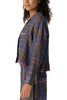 free people button down pajama shirt in a midnight blue plaid.