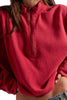 free people soft cotton pullover in deep salsa red.
