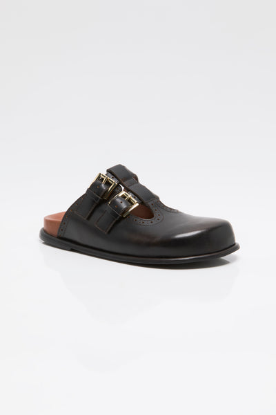 buckled mules in espresso from free people 