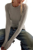 Heather Grey So Soft Seamless Modal Long Sleeve  from free people 