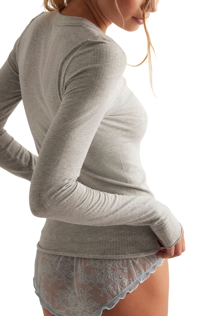 Heather Grey So Soft Seamless Modal Long Sleeve  from free people 