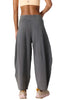 free people washed black sweatpants with a wide, ballooned leg.