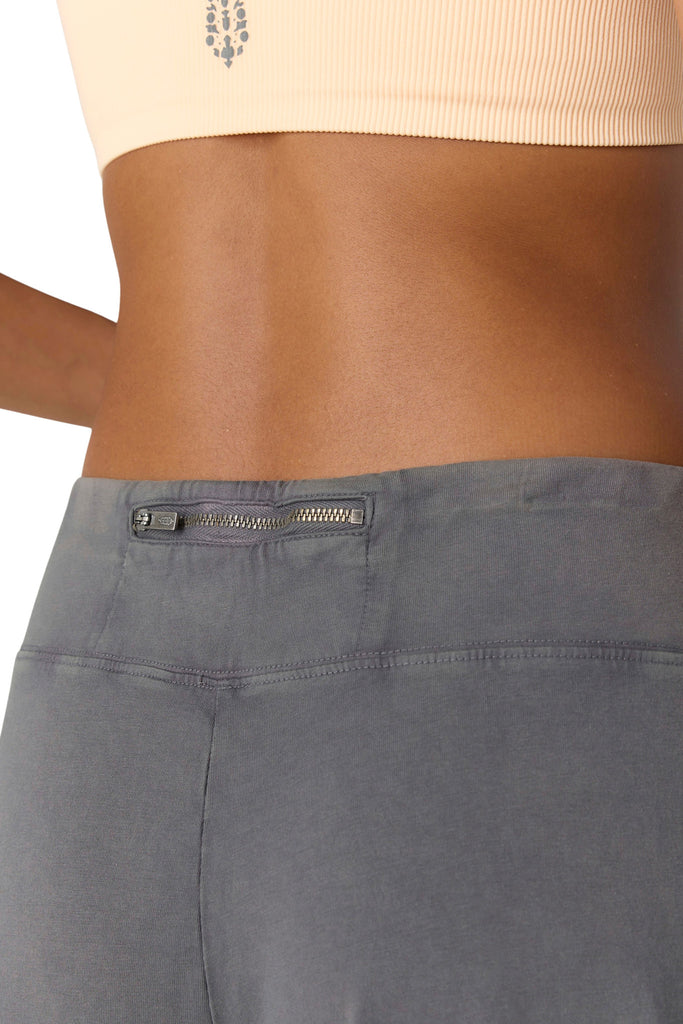 free people washed black sweatpants with a wide, ballooned leg.