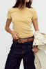 free people essential tee in warm mustard yellow. 