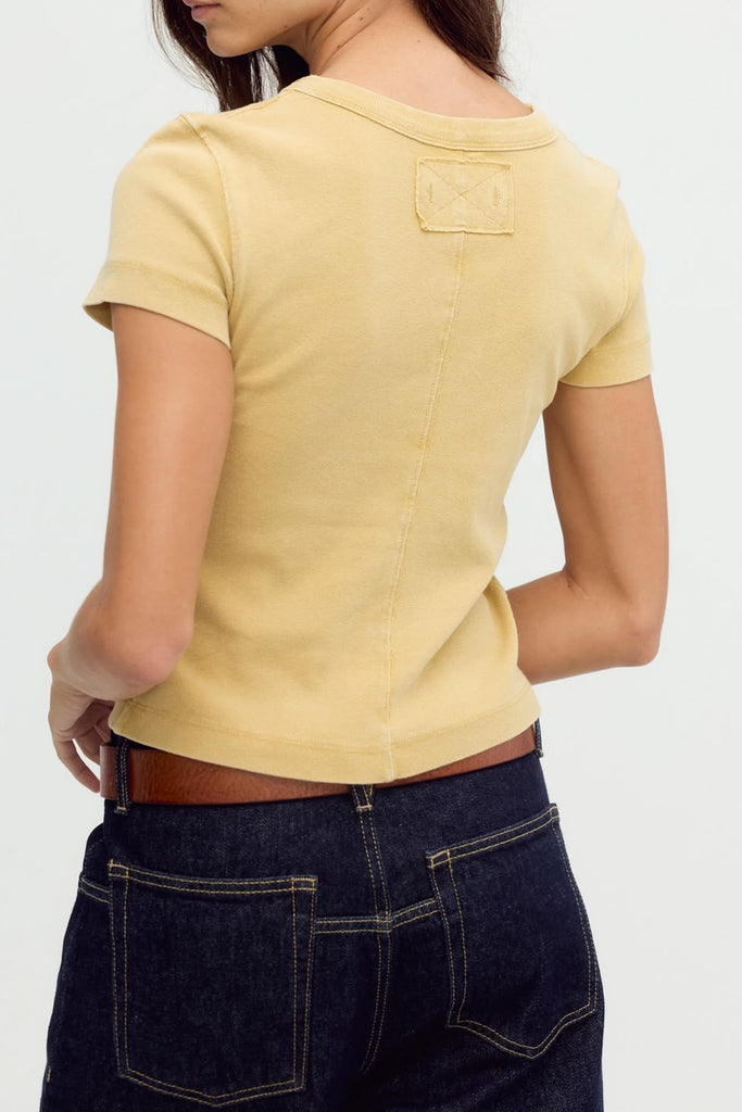 free people essential tee in warm mustard yellow. 