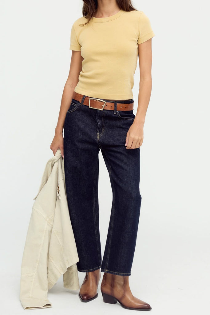 free people essential tee in warm mustard yellow. 